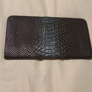 Purple Embossed Lodis Clasp Wallet